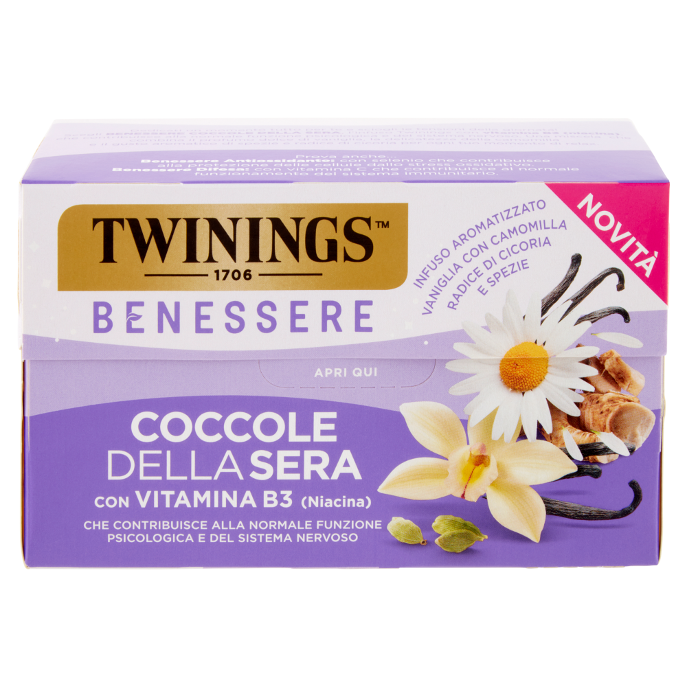 Twinings Benessere Coccole della Sera Infuso Aromatizzato 18 x 1,5 g