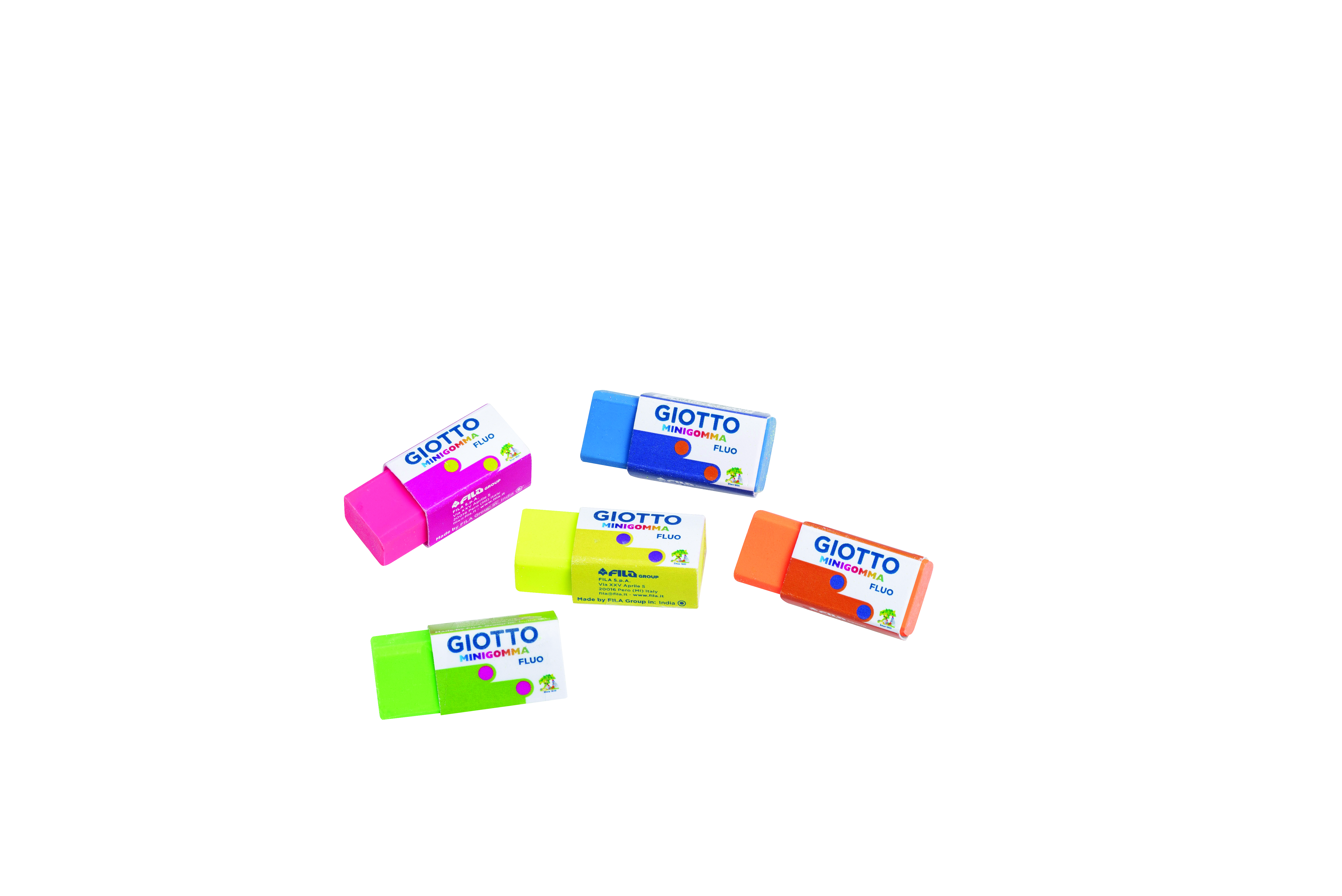 Giotto Minigomma Fluo 5 pz