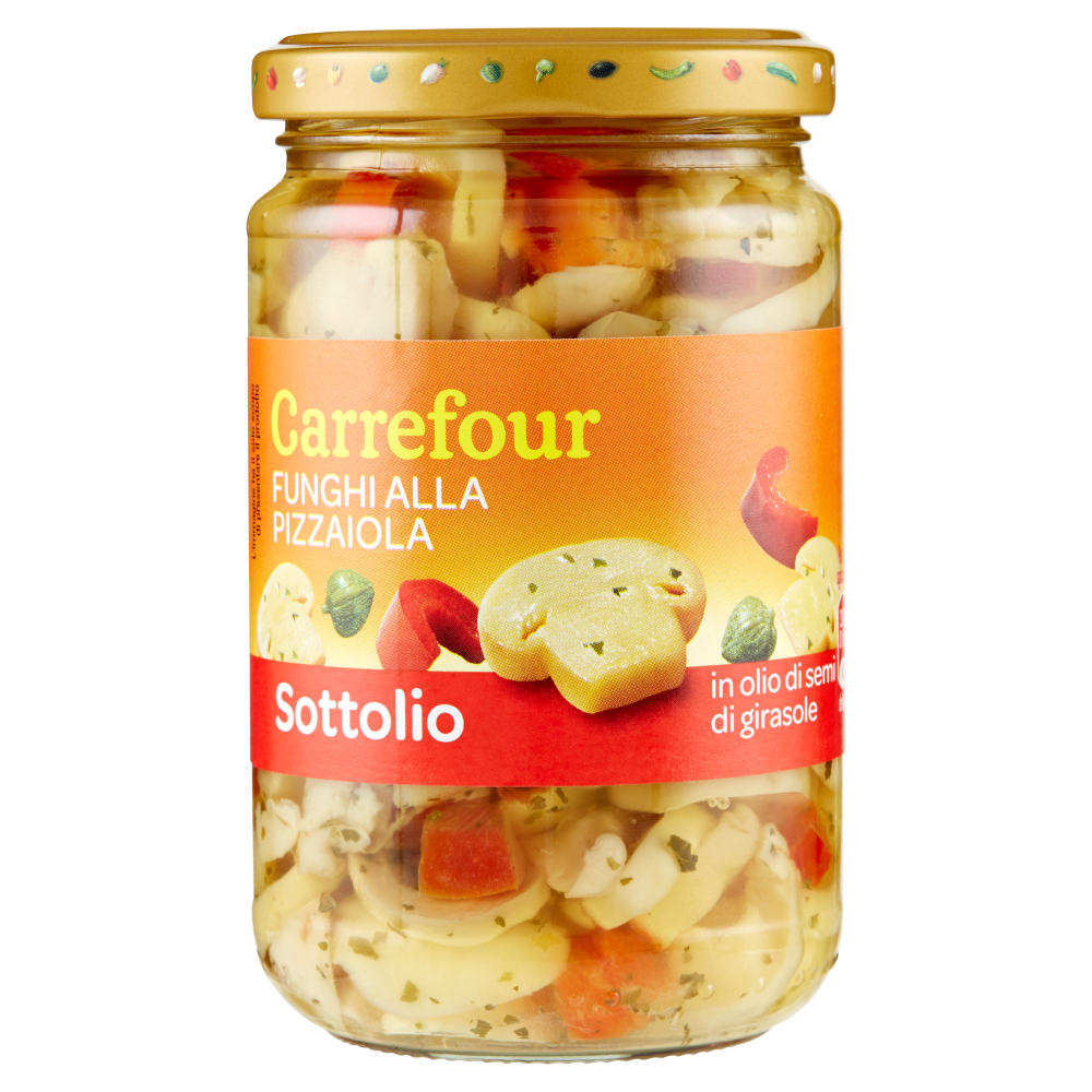 Carrefour Sottolio Funghi alla Pizzaiola in olio di semi di girasole 280 g