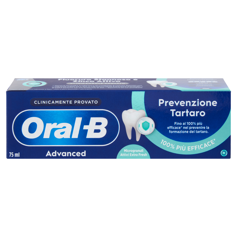 Oral-B Advanced Dentifricio Prevenzione Tartaro Microgranuli Attivi Extra Fresh 75 ml