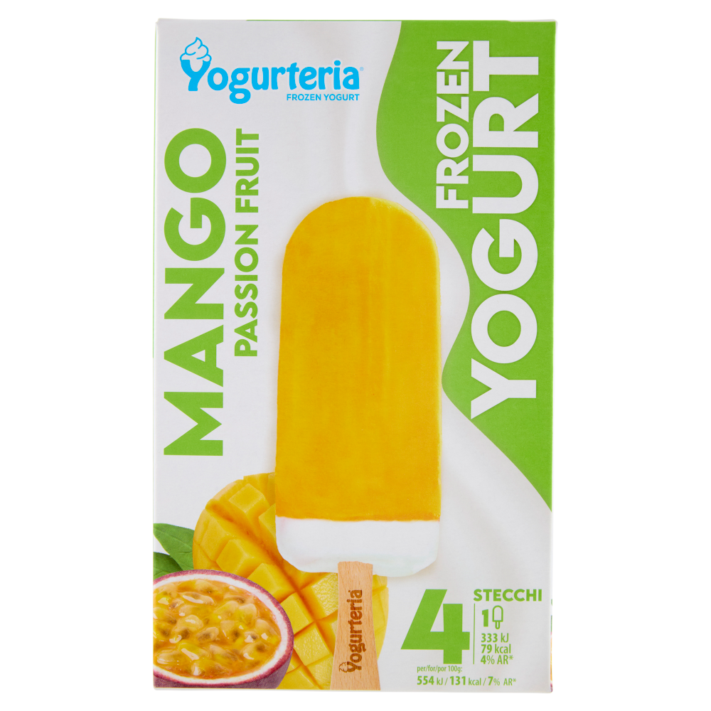 Yogurteria Frozen Yogurt Mango Passion Fruit Stecchi 4 x 60 g