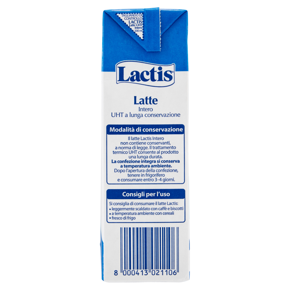 Lactis Latte Intero UHT a Lunga Conservazione 500 ml