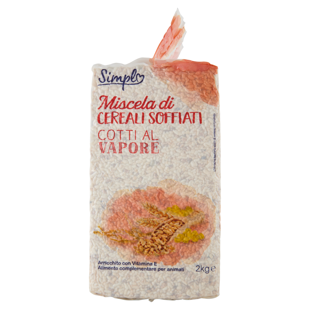 Simpl Mix di Cereali Soffiati Cotti per animali 2 kg