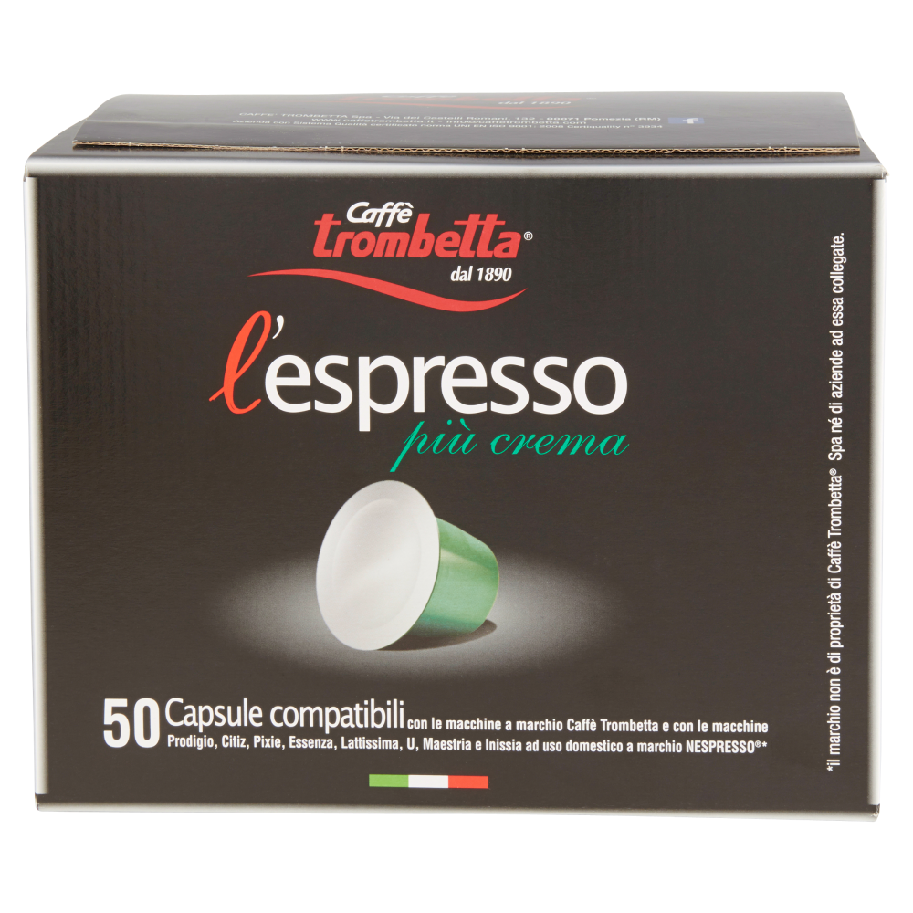 Caffè trombetta l'espresso più crema Capsule 50 pz