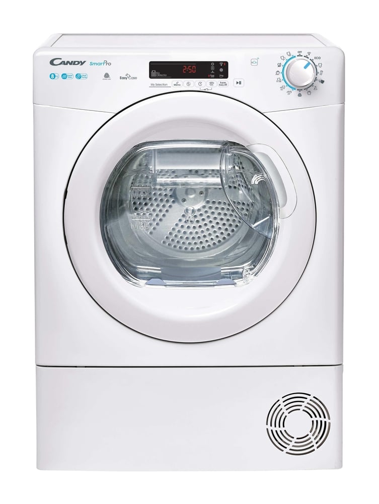 Candy Smart Pro , Asciugatrice 8 KG, Classe E, Bianco, Vapore, Wi-Fi, CSOE H8A2DE-S
