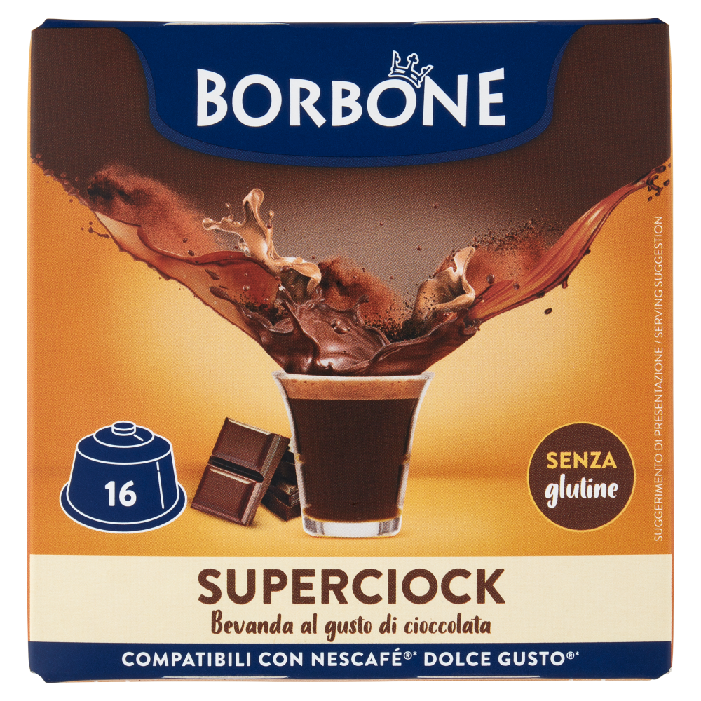 Borbone Superciock Compatibili con Nescafé* Dolce Gusto* 16 Capsule 16 x 20 g