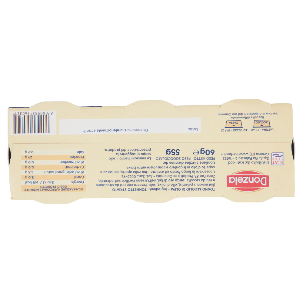 Donzela Tonno all'Olio di Oliva 3 x 60 g