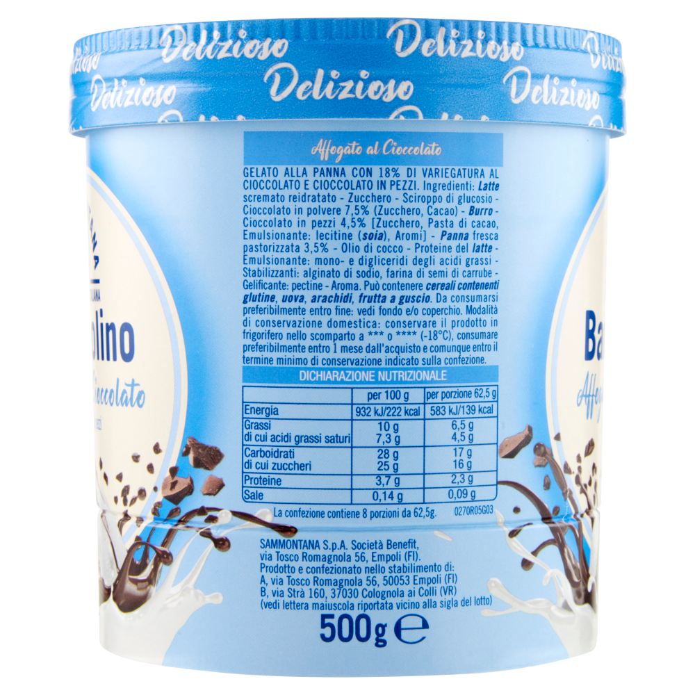 Sammontana Barattolino Delizioso Affogato al Cioccolato 500 g