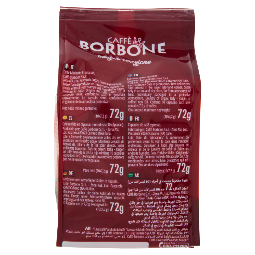 Caffè Borbone Miscela Decisa Capsule Compatibili Lavazza* A modo Mio* 10 x 7,2 g