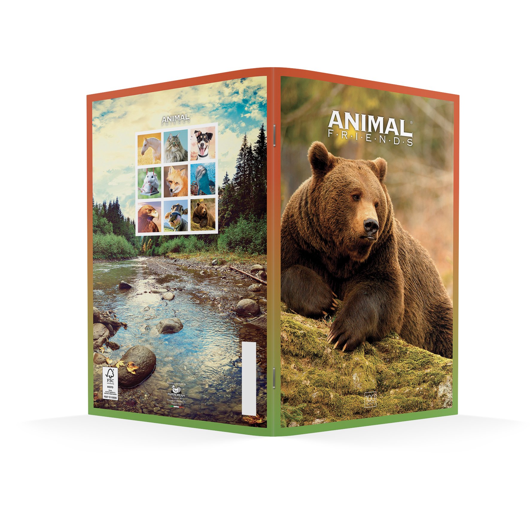 PaperDream Maxi quaderno Animal Friends A4 100gr rigatura Q