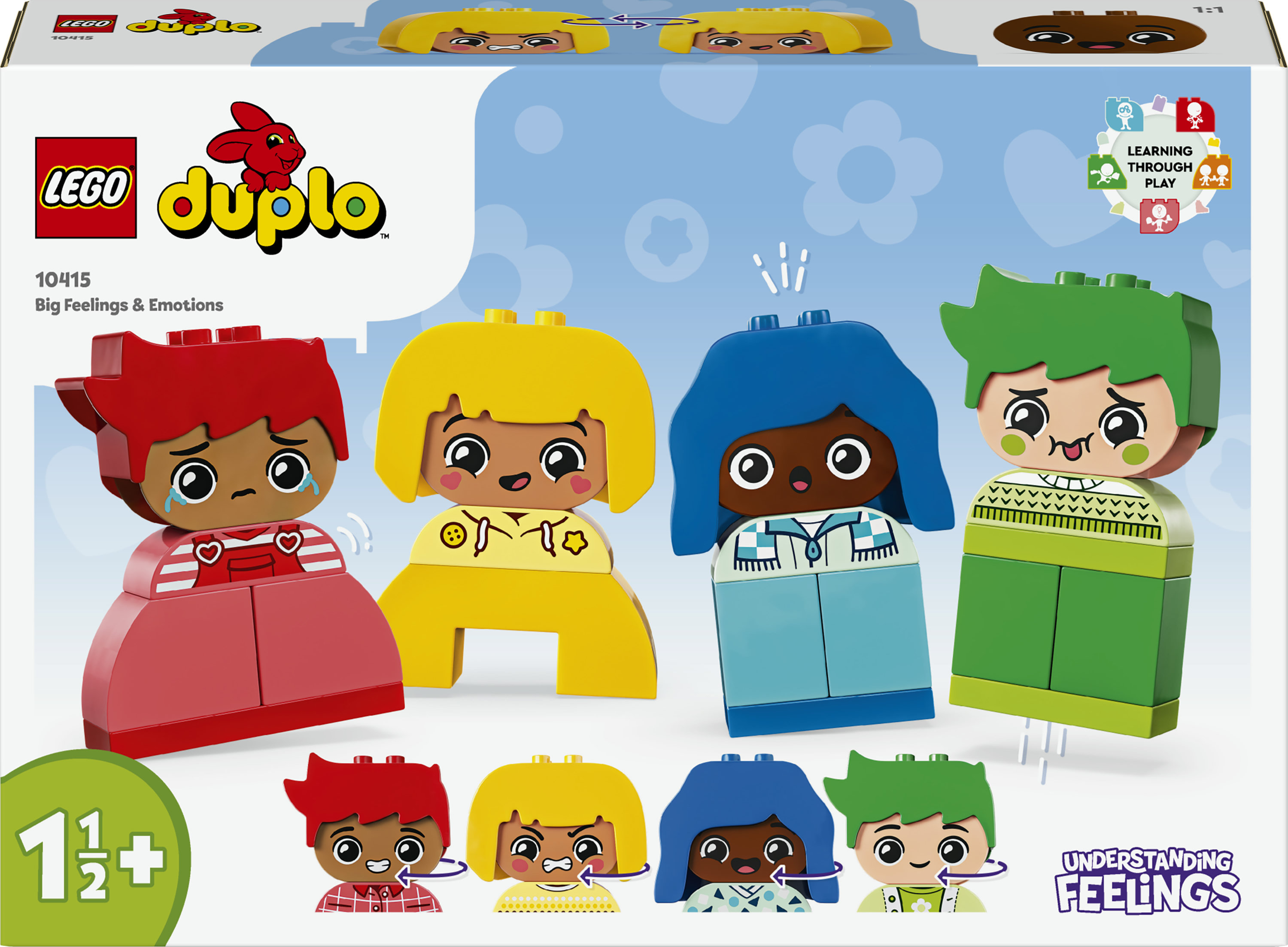 LEGO DUPLO 10415 Forti Sentimenti ed Emozioni, Giochi per Bambini da 1.5 Anni Impilabili con 23 Mattoncini e 4 Personaggi
