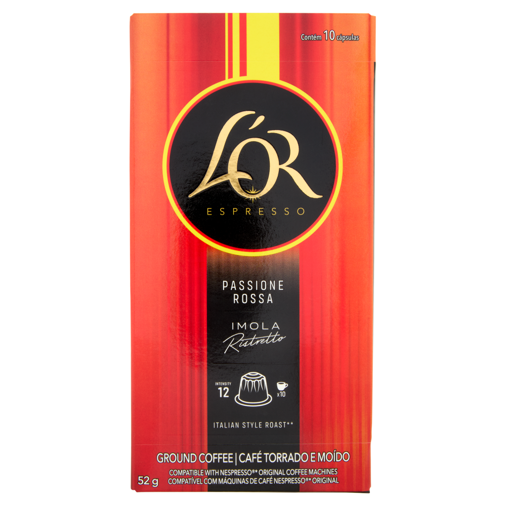 L'OR Passione Rossa Imola 12- 10 Capsule Caffè Compatibili con Macchine Nespresso*® Original 52g