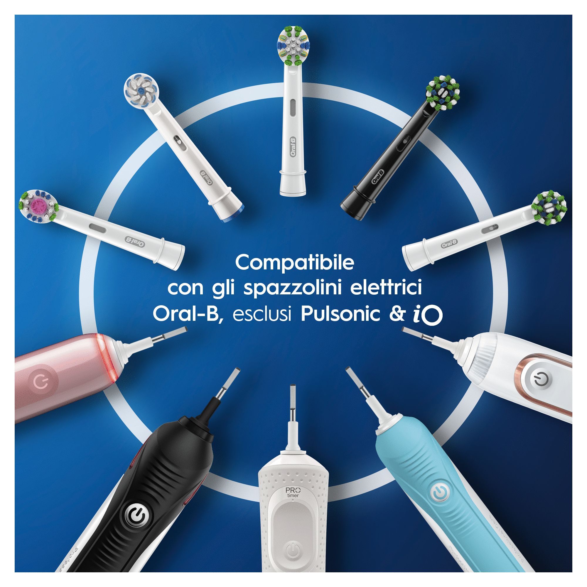 Oral-B 3D White Testine Di Ricambio Con Tecnologia CleanMaximiser, Confezione Da 3 Pezzi