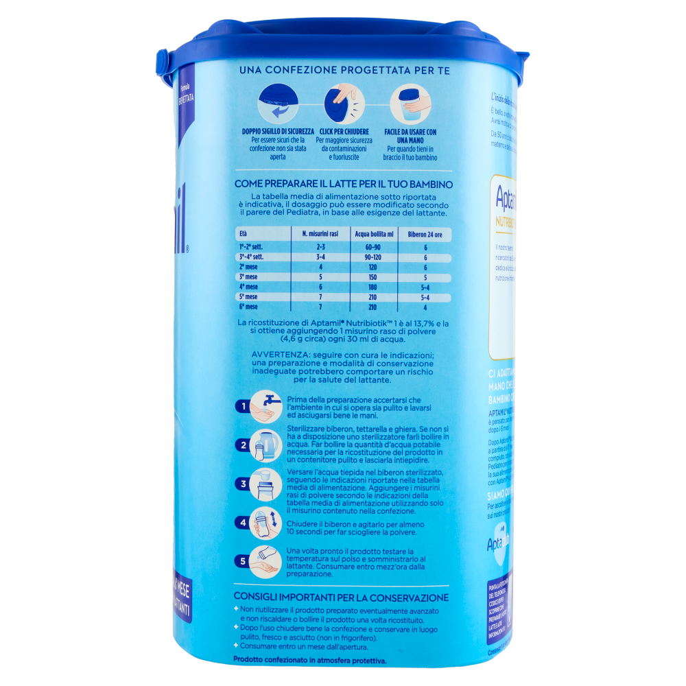 APTAMIL Nutribiotik 1 - Latte per Lattanti in Polvere, dalla nascita al 6&deg; mese,  830g