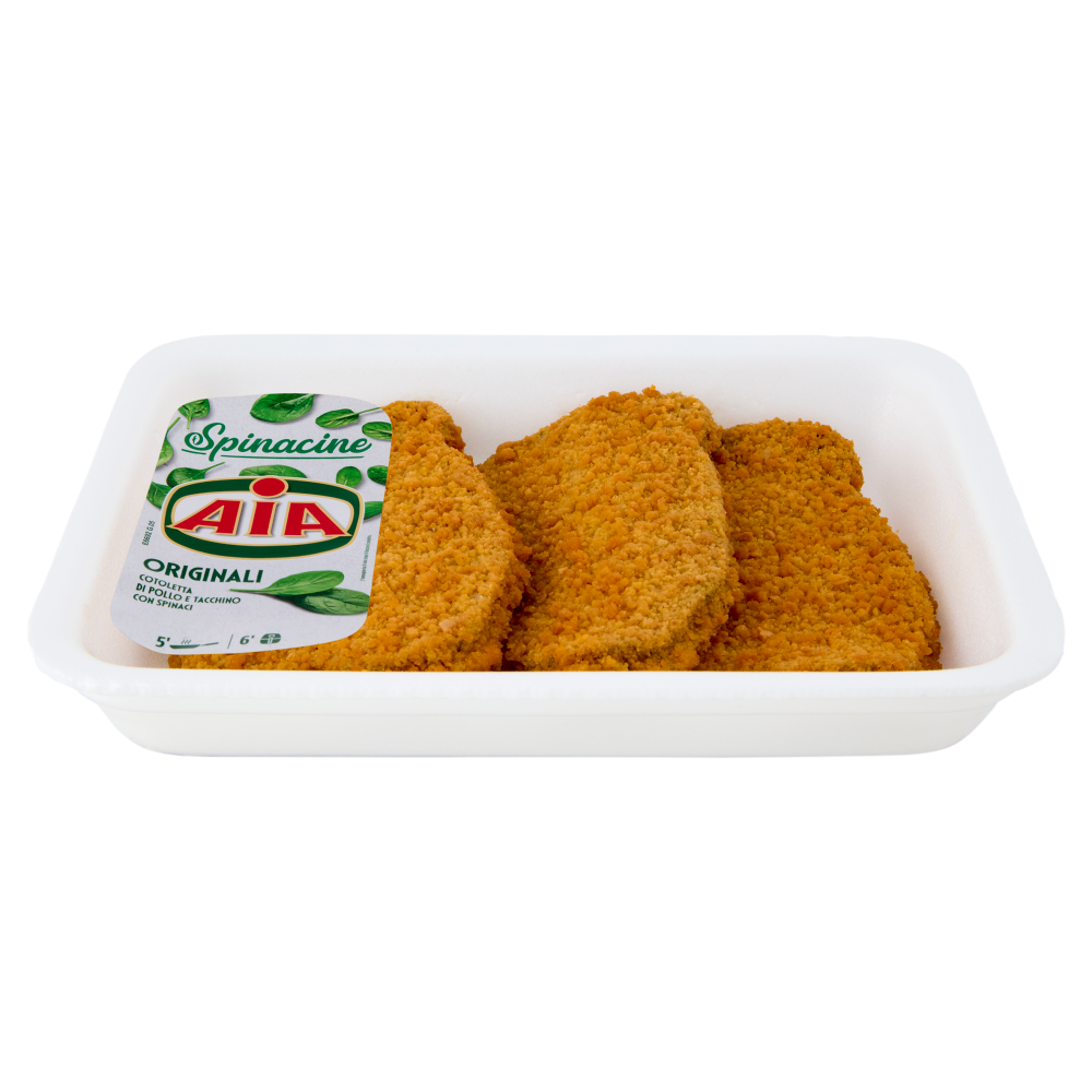 Aia Spinacine Originali Cotoletta di Pollo e Tacchino con Spinaci 0,300 kg