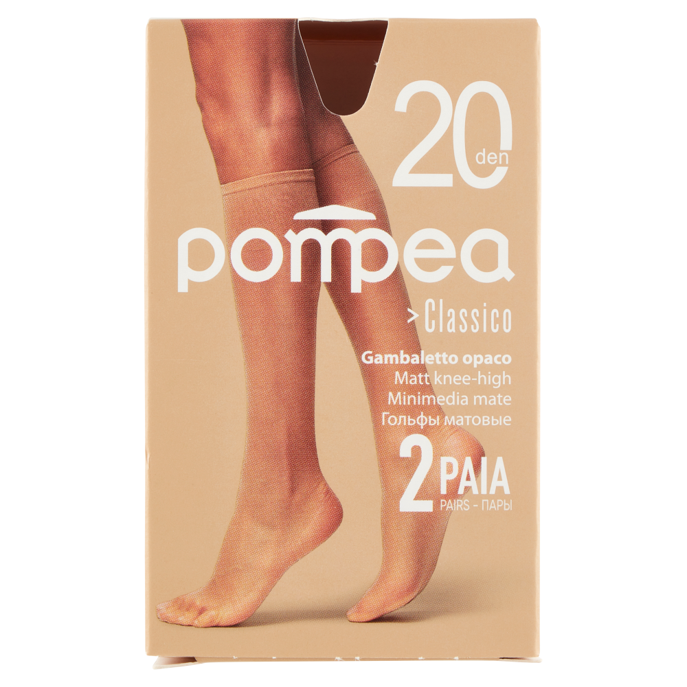 pompea Classico Gambaletto opaco 20 den Tg. Unica Polvere Dorata 2 Paia