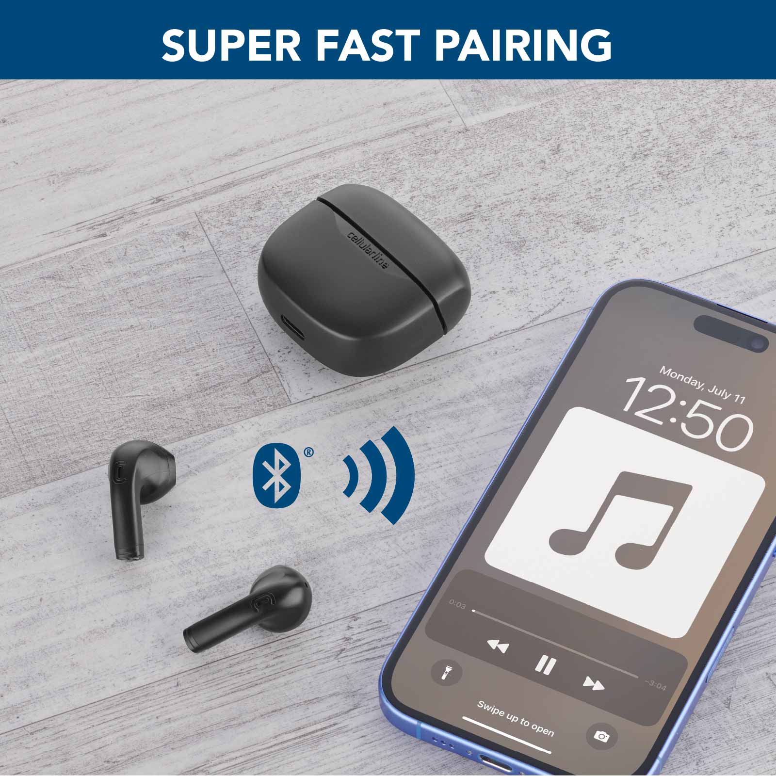 Cellularline Core Auricolare Bluetooth TWS con custodia di ricarica e display led