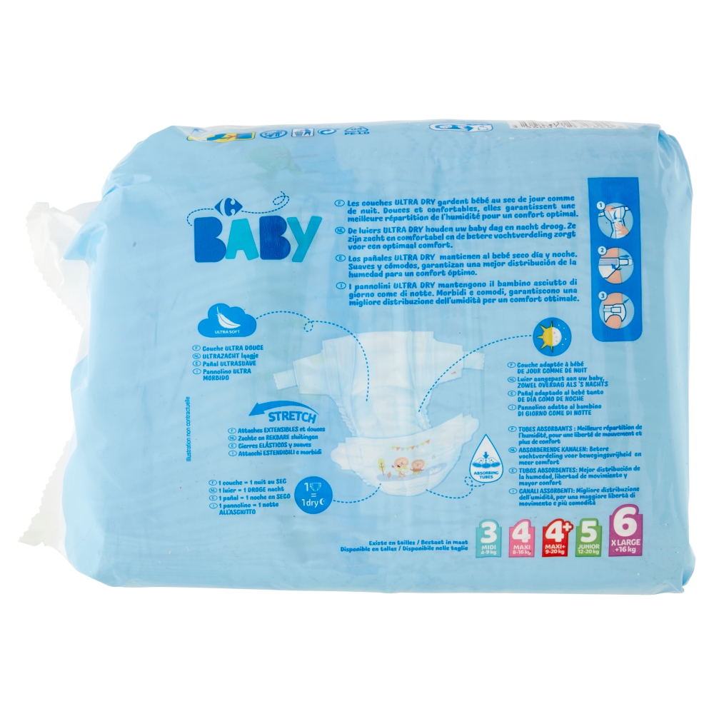 Carrefour Baby Ultra Dry Pannolini 6 X Large +16 kg 27 pz