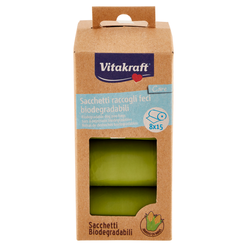 Vitakraft Care Sacchetti raccogli feci biodegradabili 8 x 15 pz