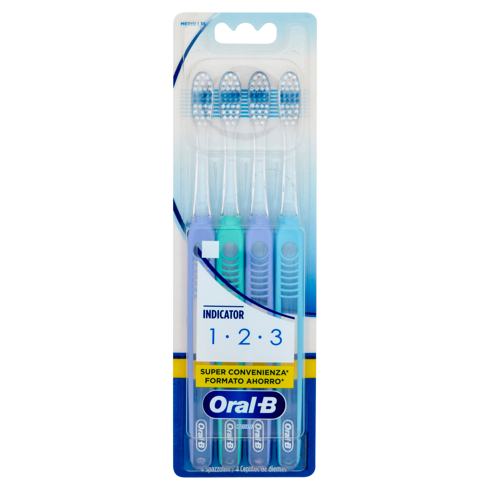 Oral-B Spazzolino ManuaIe Denti Indicator 1-2-3 Medio | 35 4 pz