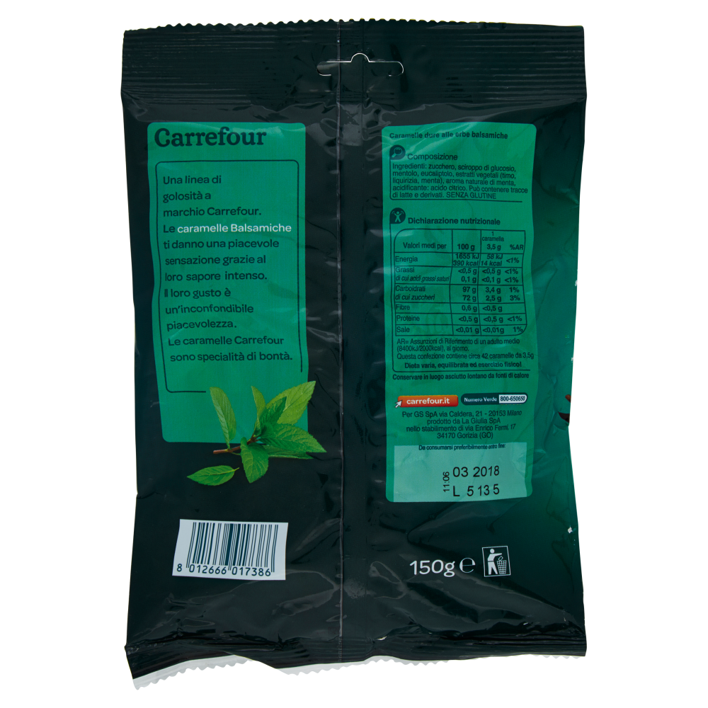 Carrefour Balsamiche alle erbe balsamiche caramelle dure 150 g