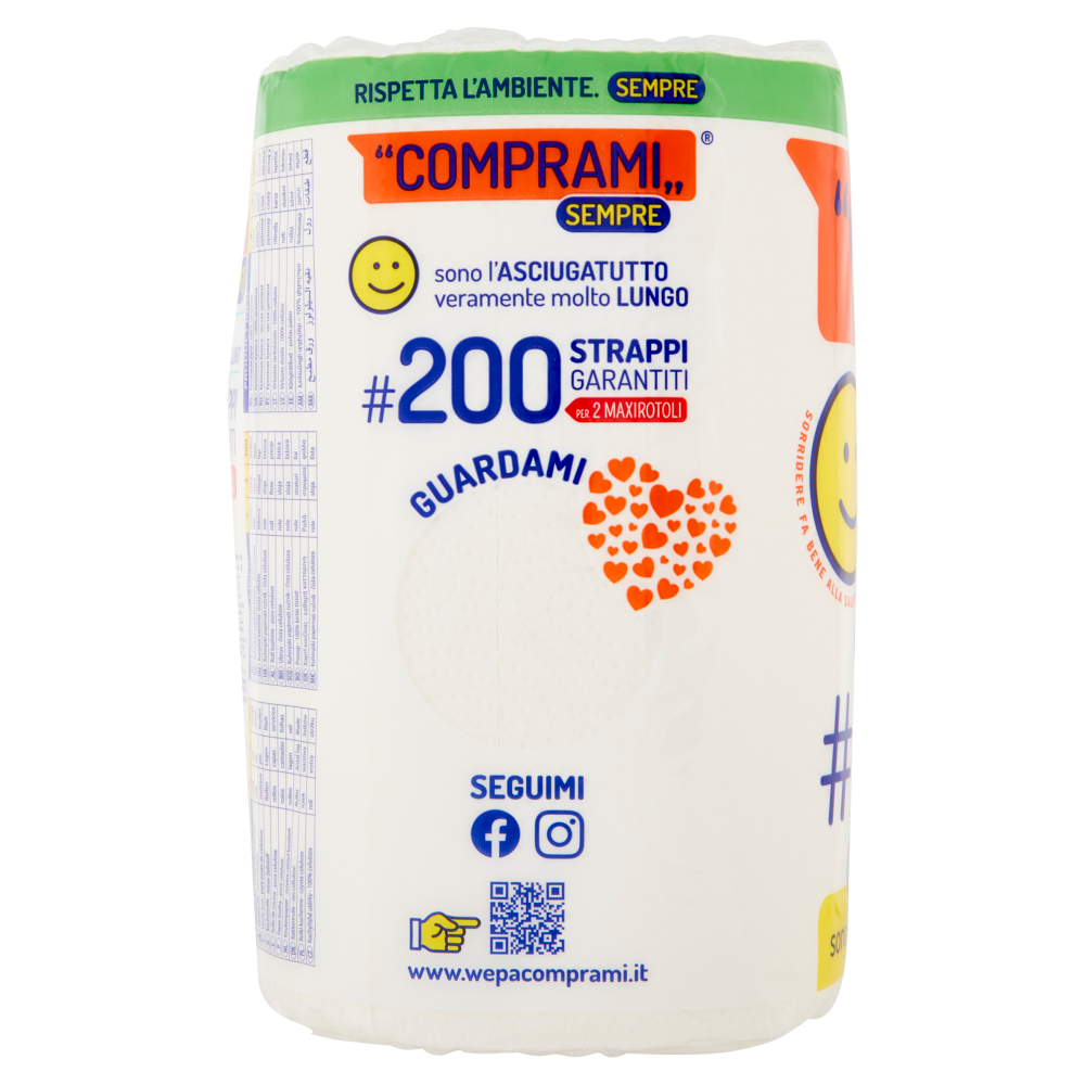 Comprami Sempre Asciugatutto #200 Strappi Maxirotoli 2 pz