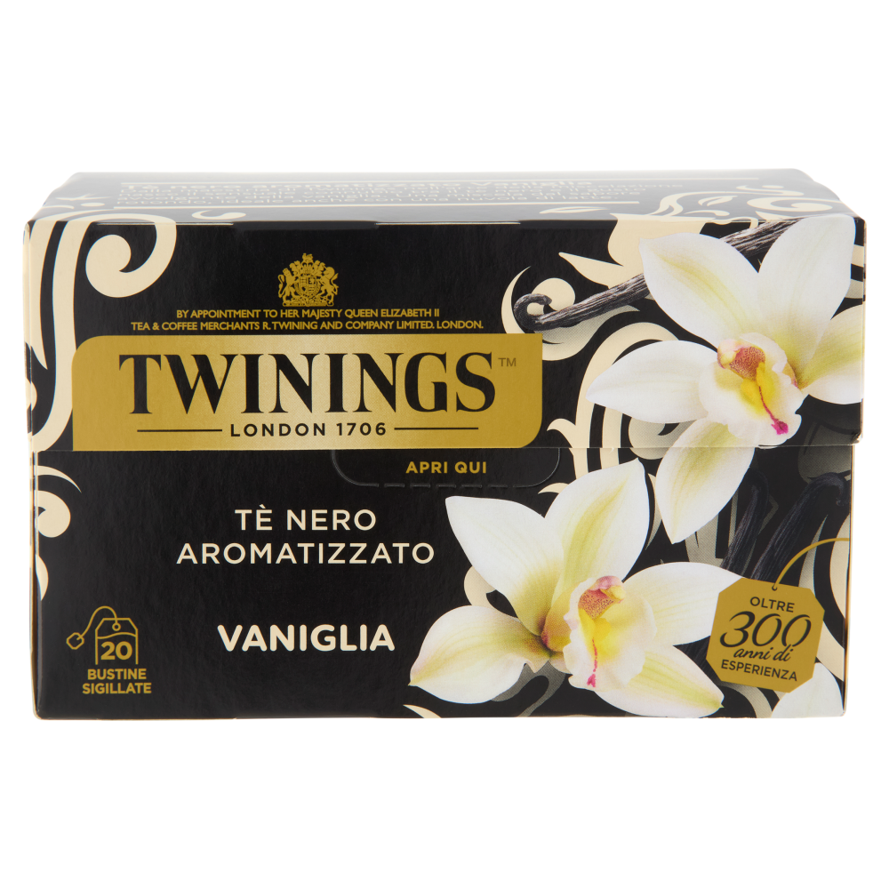 Twinings Vaniglia T&egrave; Nero aromatizzato 20 filtri The 40 g