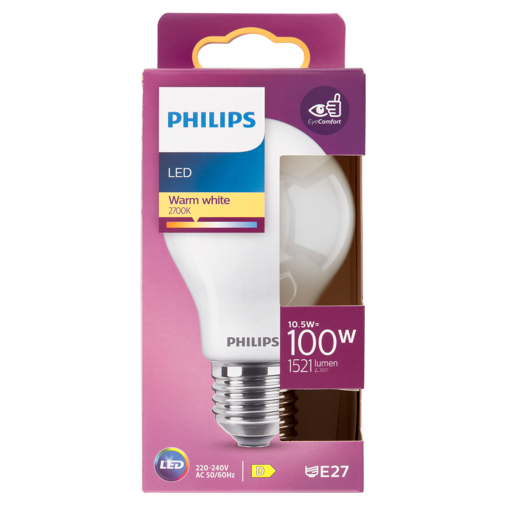 Philips Led goccia vetro 100W E27 2700K
