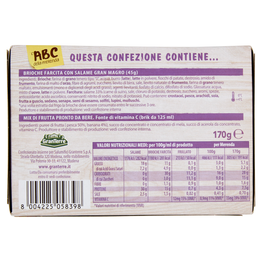 Teneroni Morbida Brioche con Salame Gran Magro 170 g