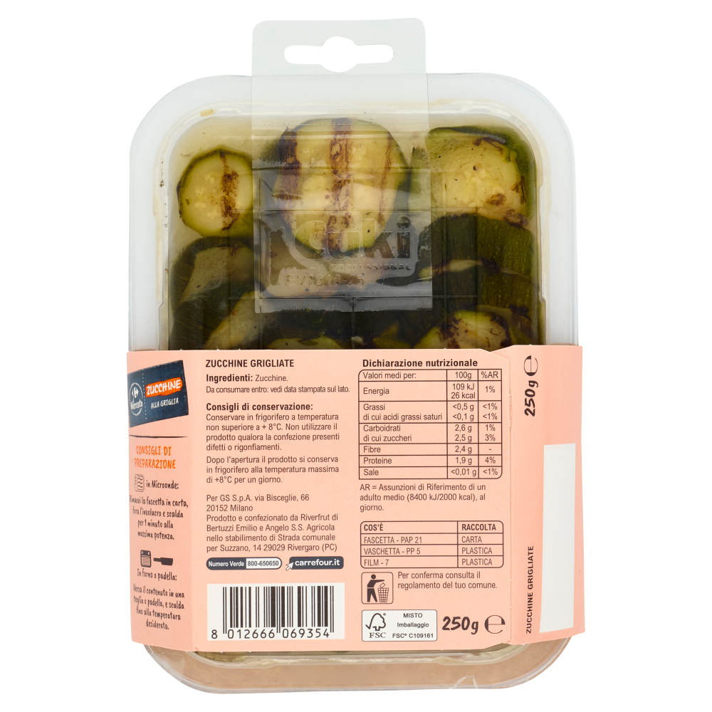 Carrefour il Mercato Zucchine alla Griglia 250 g
