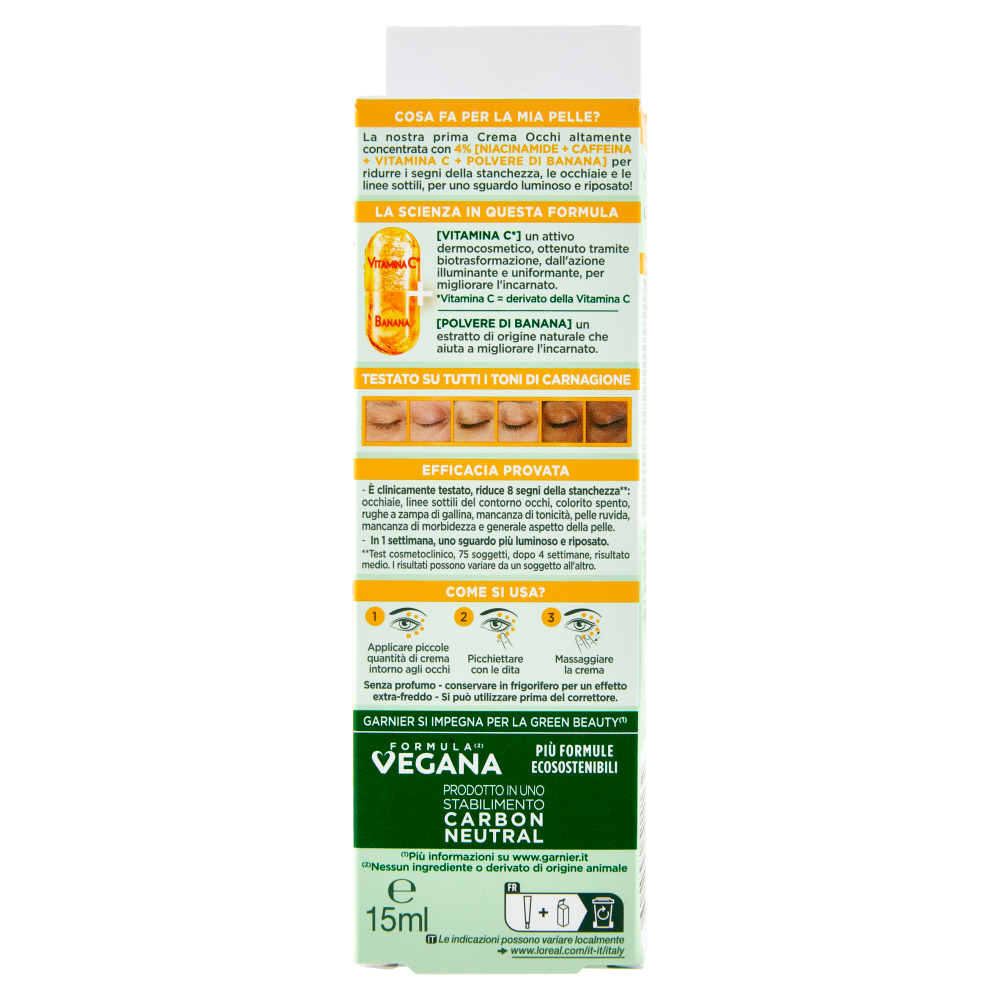 Garnier Skinactive Vitamina C Contorno Occhi illuminante, 15 ml