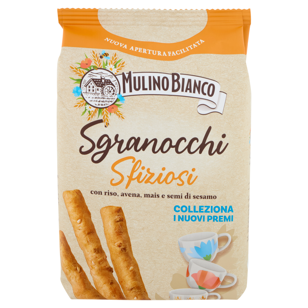 Mulino Bianco Sgranocchi Sfiziosi Grissini con Riso, Avena e Semi di Sesamo 210g