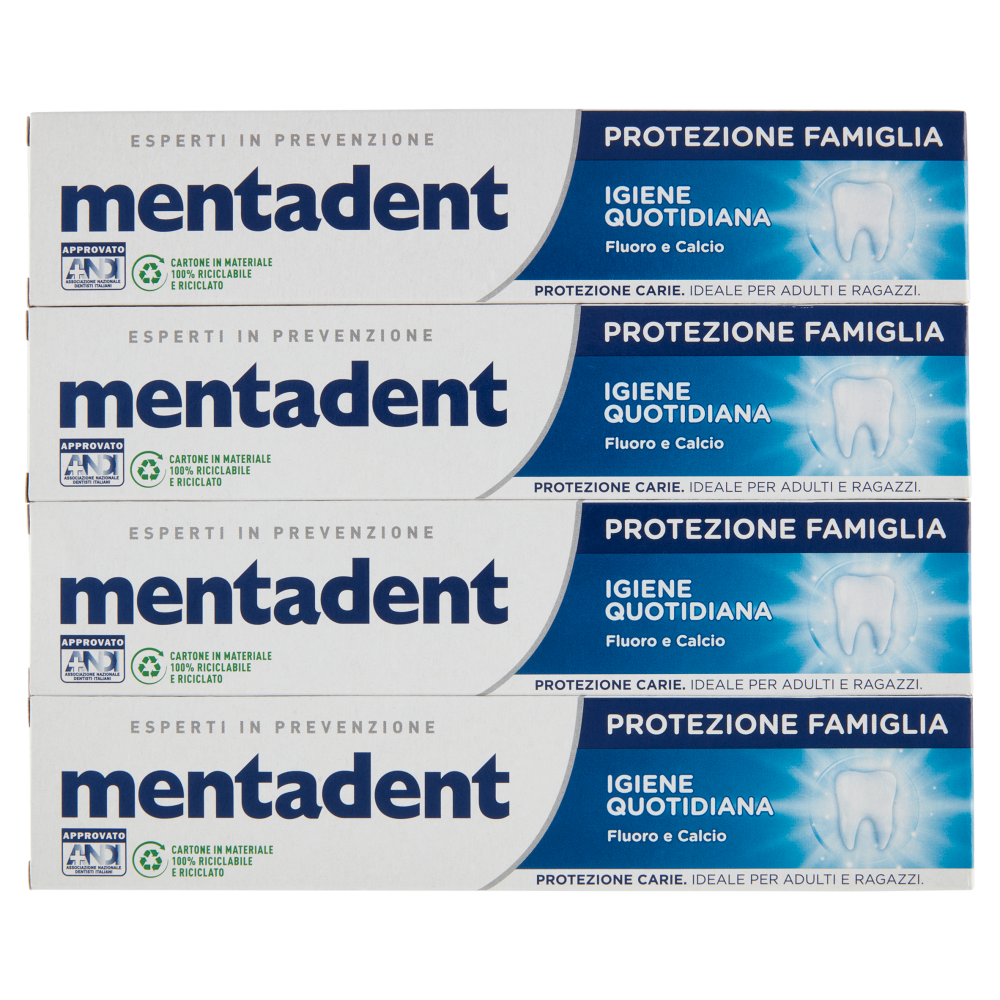 Mentadent Protezione Famiglia Igiene Quotidiana 4 x 75 ml