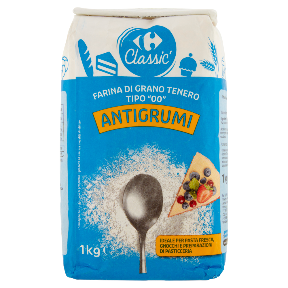 Carrefour Classic Farina di Grano Tenero Tipo "00" Antigrumi 1 kg