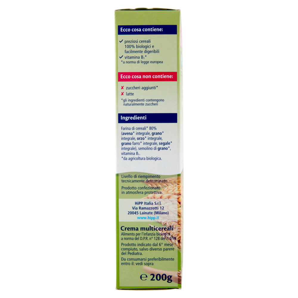HiPP Biologico Crema di Cereali Multicereali 200 g