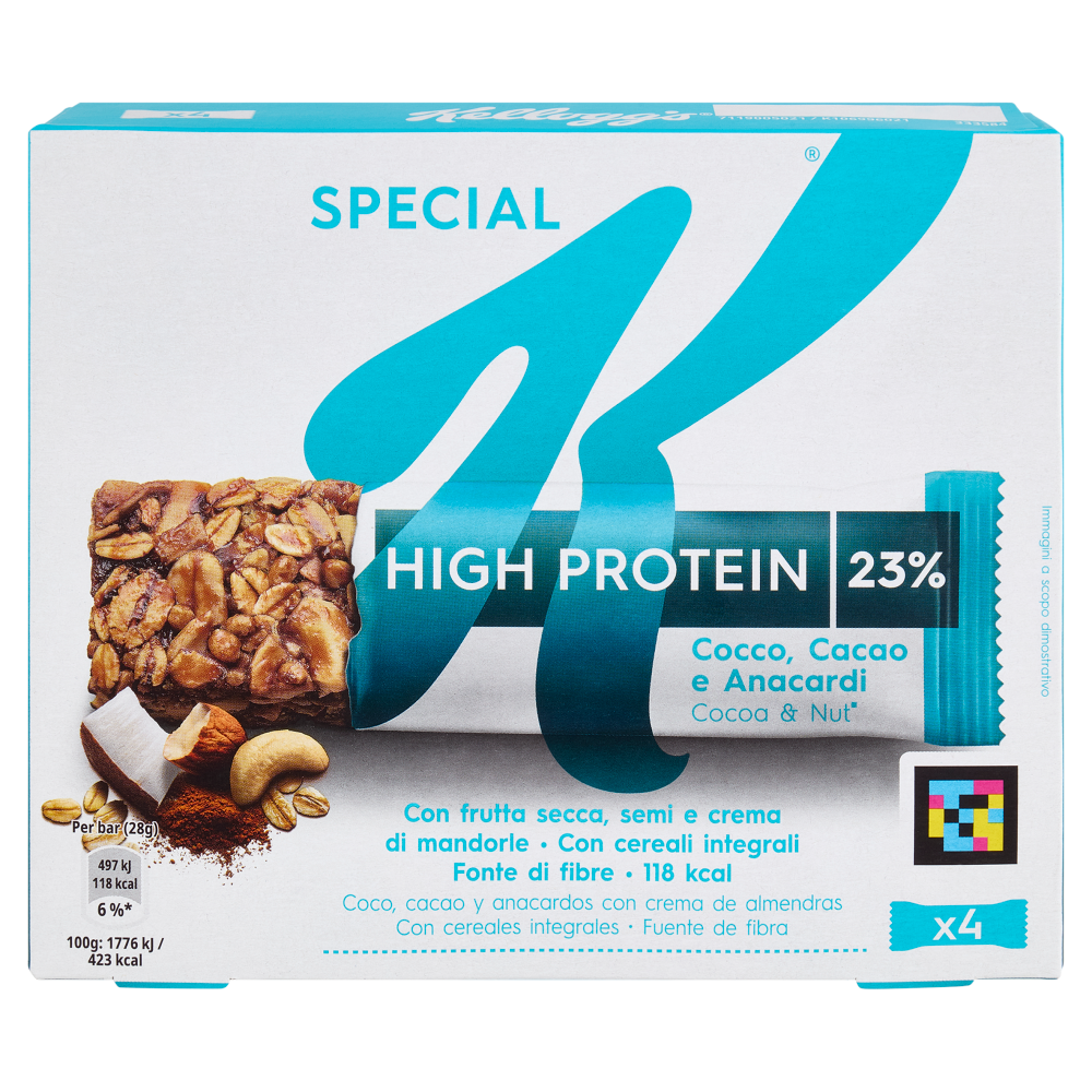 Kellogg's Special K High Protein 23% Cocco, Cacao e Anacardi 4 x 28 g