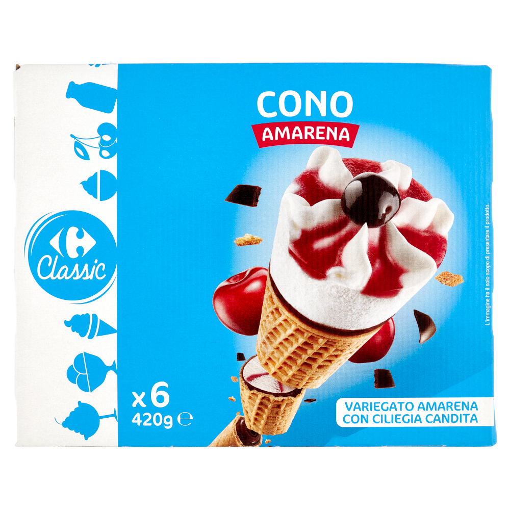 Carrefour Classic Cono Amarena 6 x 70 g