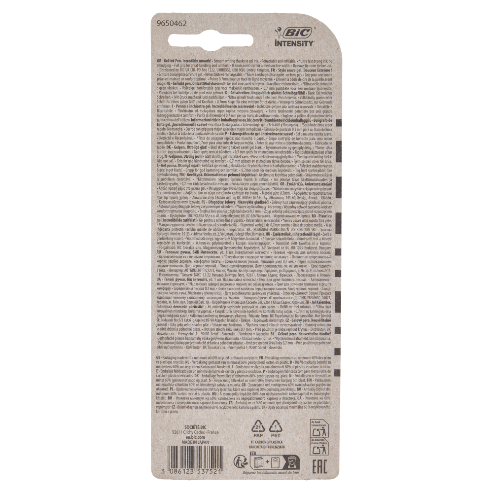 Bic Intensity Quick Dry, Penna Gel Nera, 1 pezzo