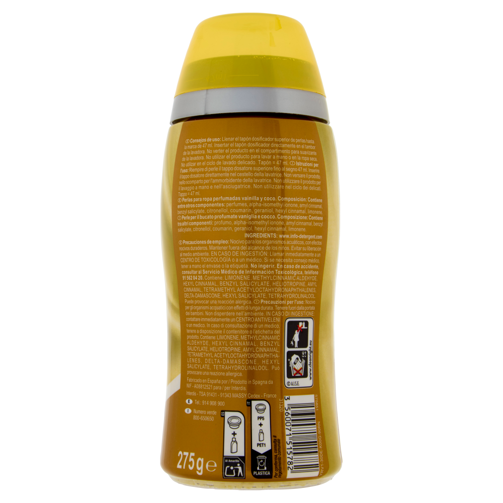 Carrefour Essential Luxurious Perle per il bucato profumate Vainilla & Coco 275 g