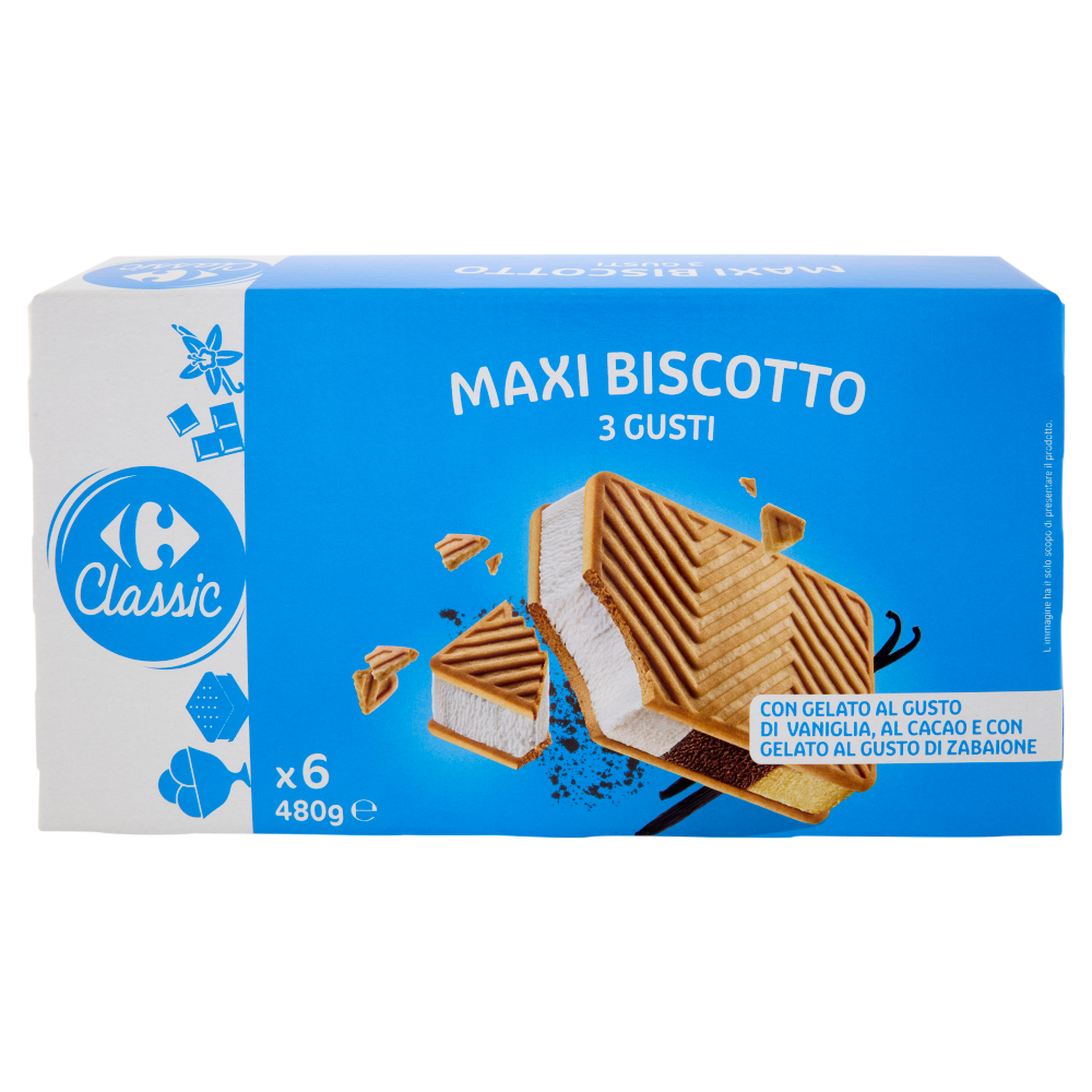 Carrefour Classic Maxi Biscotto 3 Gusti 6 x 480 g