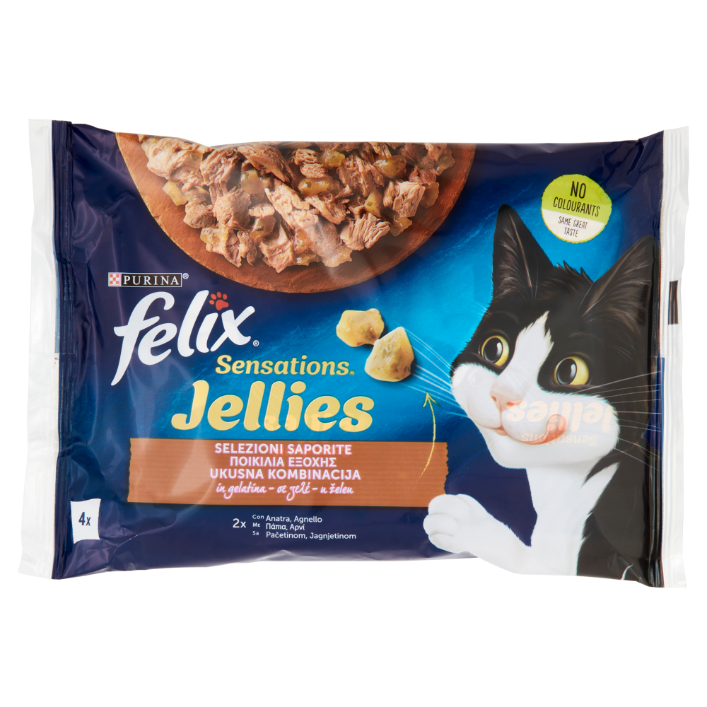 FELIX Sensations Jellies Selezioni Saporite in gelatina (Anatra, Agnello) 4 x 85 g