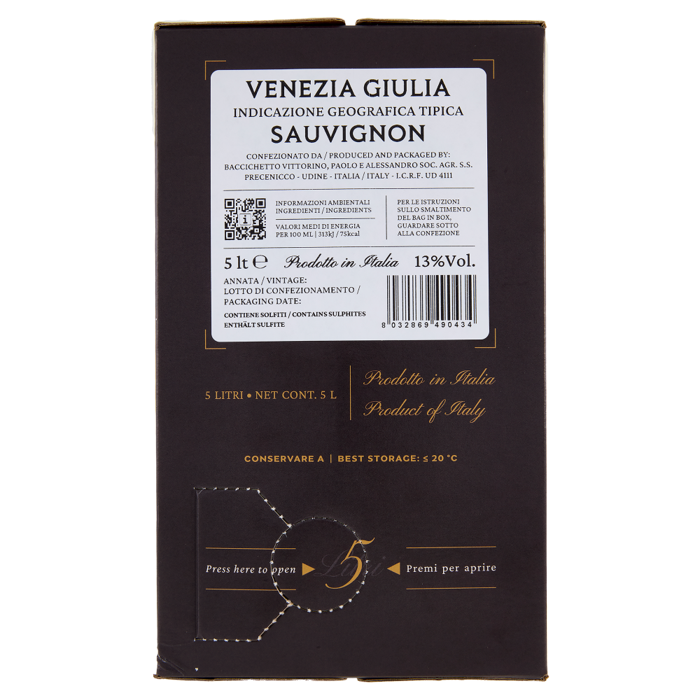 Baccichetto Vittorino Sauvignon Venezia Giulia IGT 5 lt