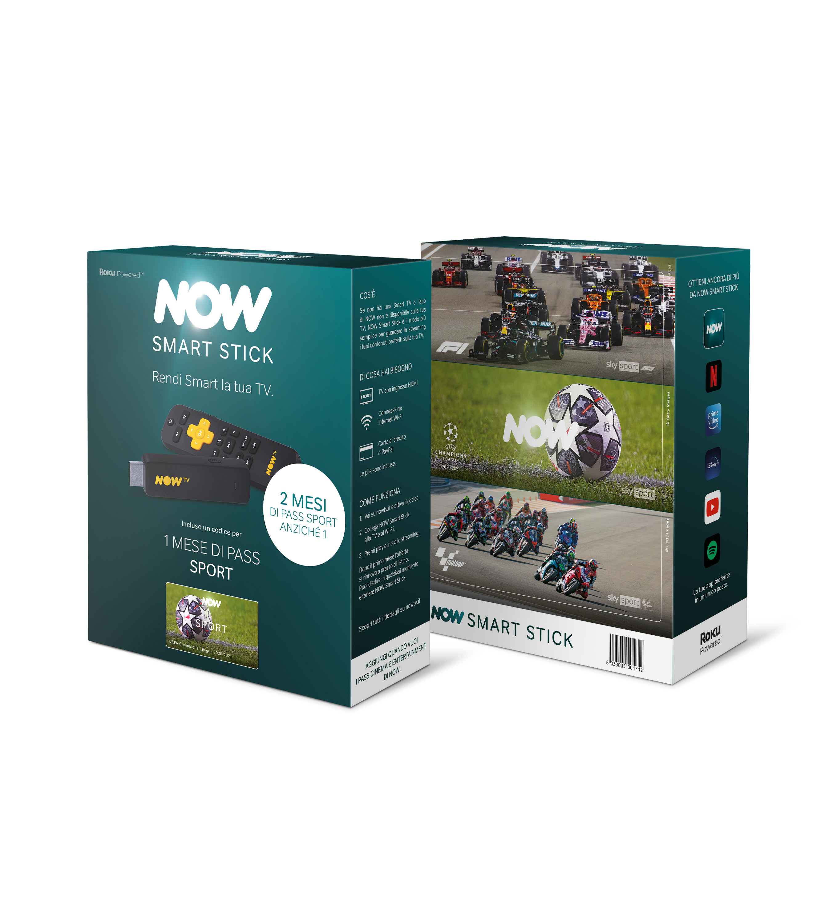 Now TV Smart Stick con i primi 2 mesi inclusi del Pass Sport di NOW