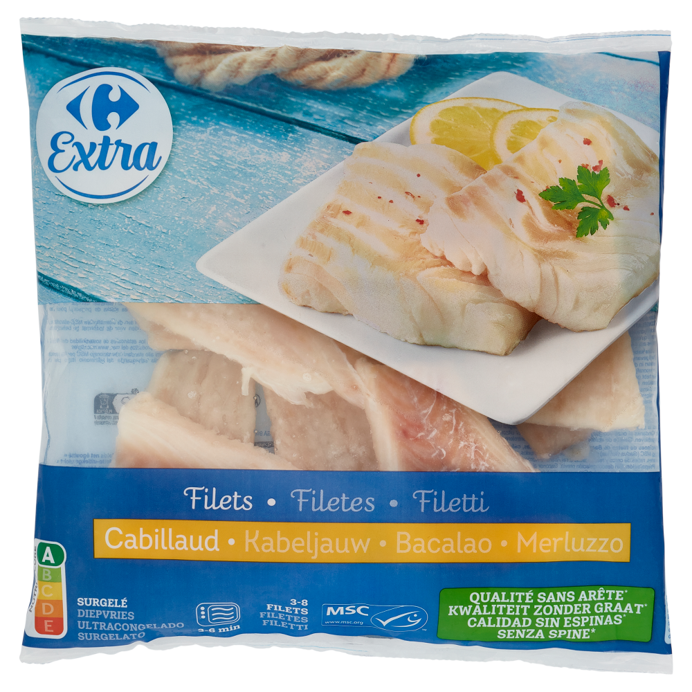 Carrefour Extra Filetti Merluzzo Senza Spine* Surgelato 600 g