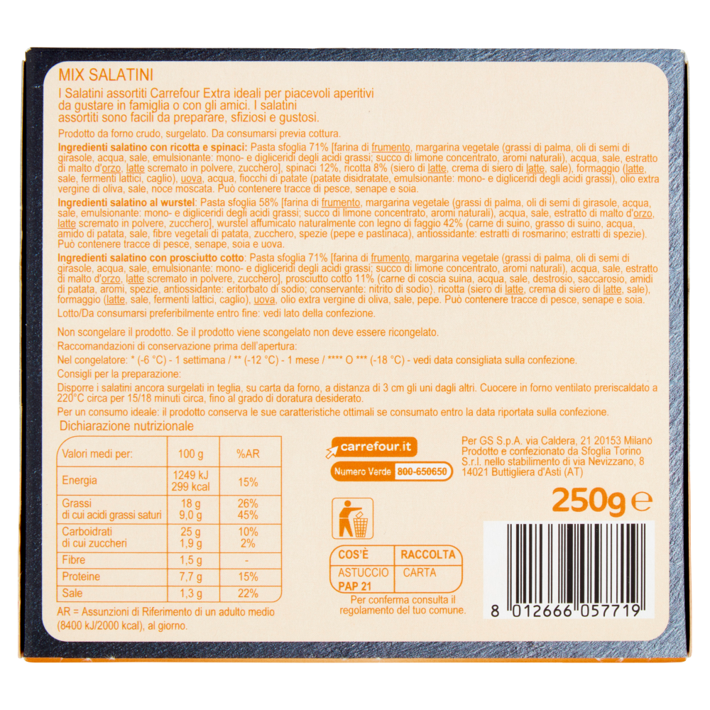 Carrefour Extra Mix Salatini Surgelati 250 g