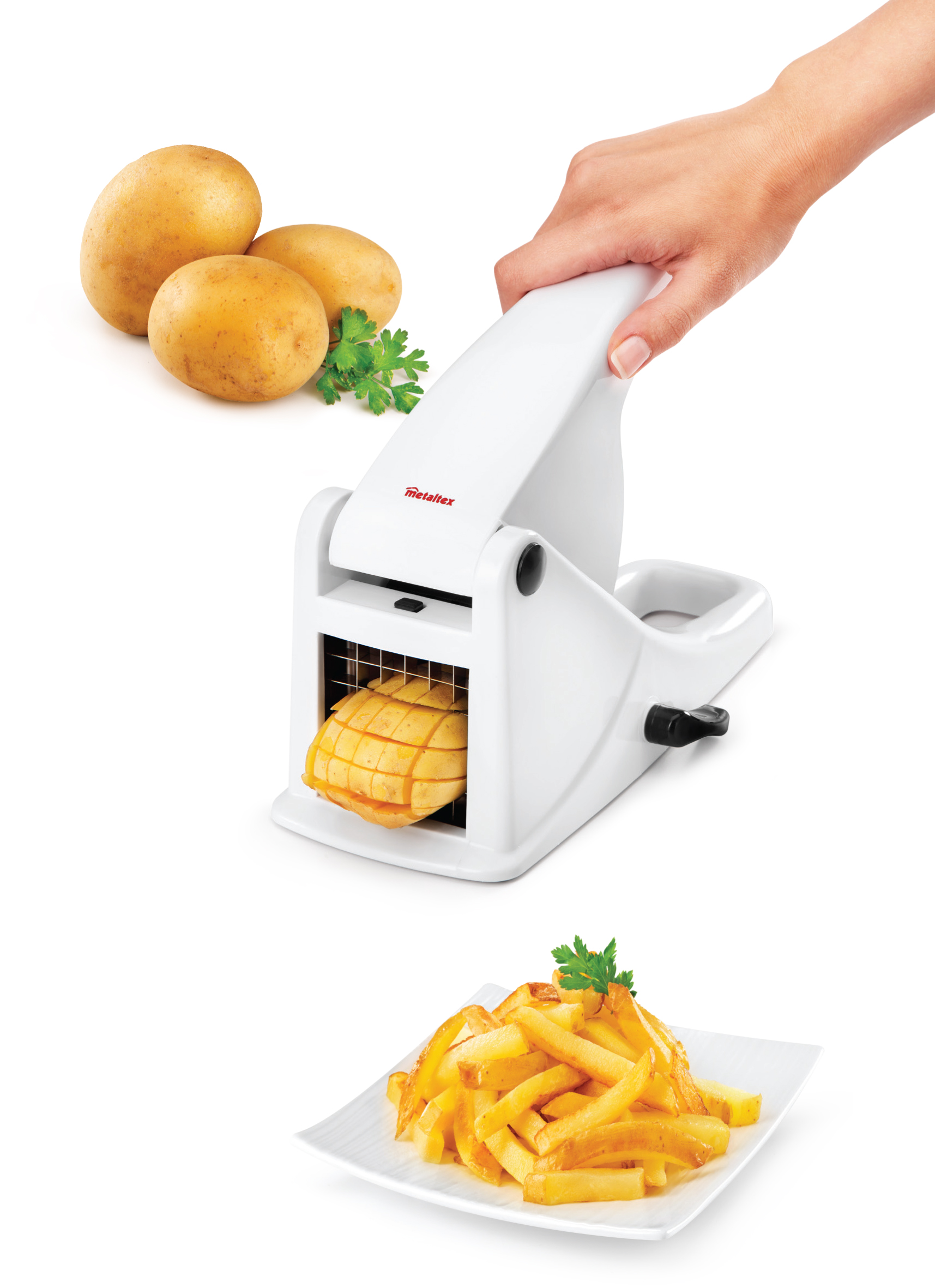 Set Affetta-patate Westmark Con Pelapatate - 3 Inserti Per Patatine E Verdure, Base A Ventosa - Foto 12
