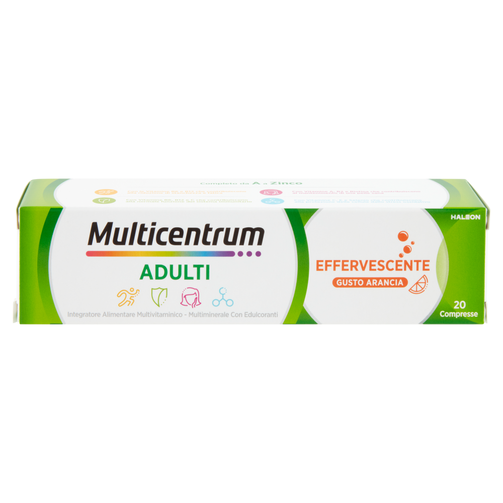Multicentrum Adulti Vitamina A, C, Fosforo Integratore Multivitaminico Completo 20 cpr Eff 90 g