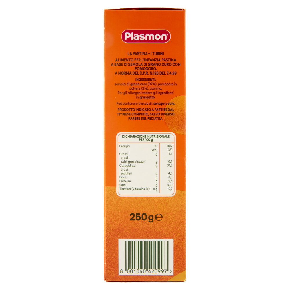 Plasmon i Tubini Grano Duro e Pomodoro 250 g