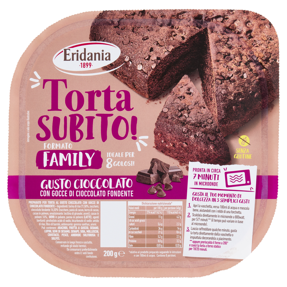 Eridania Torta Subito! Gusto Cioccolato 200 g