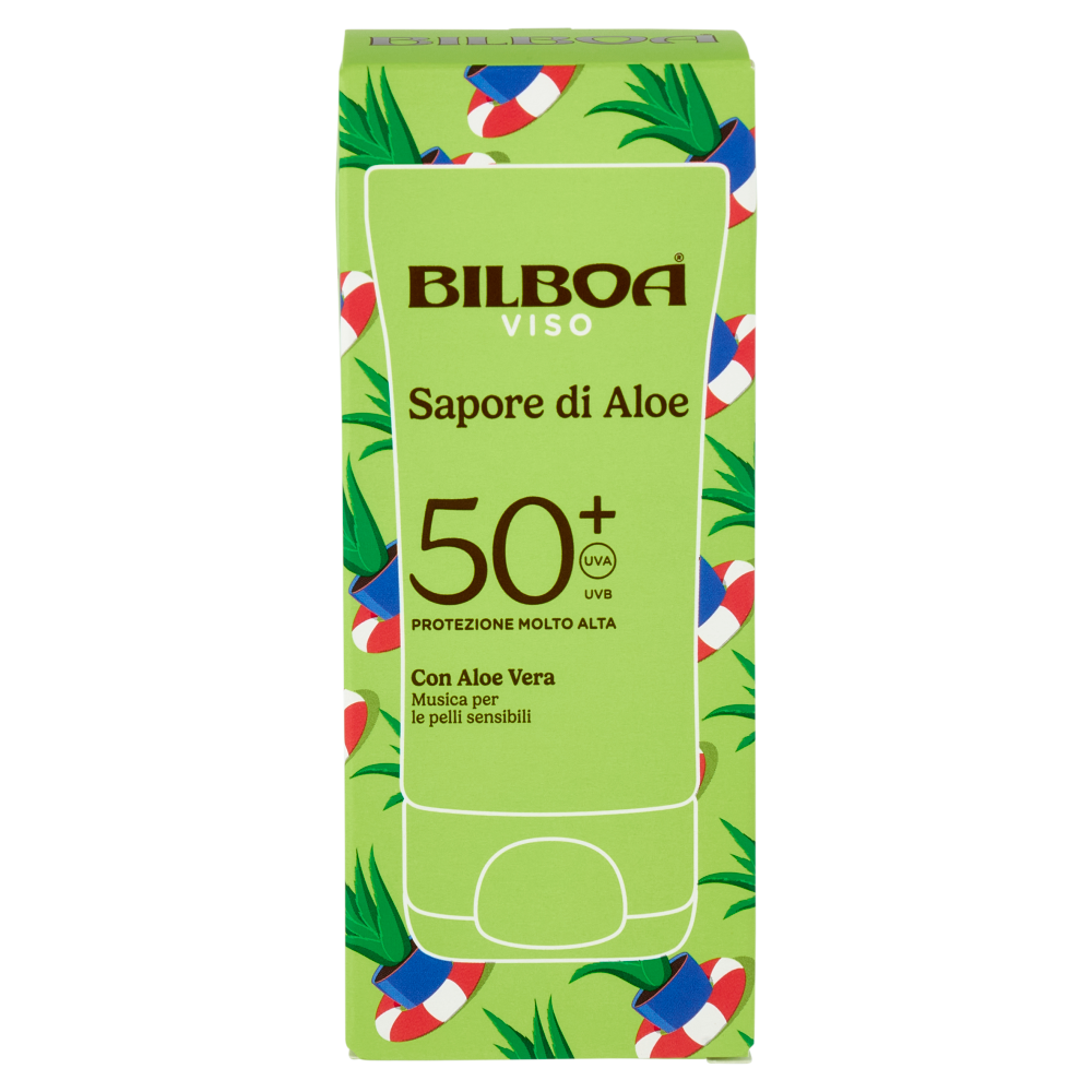 Bilboa Sapore di Aloe Viso 50+ Protezione Molto Alta con Aloe Vera 40 ml